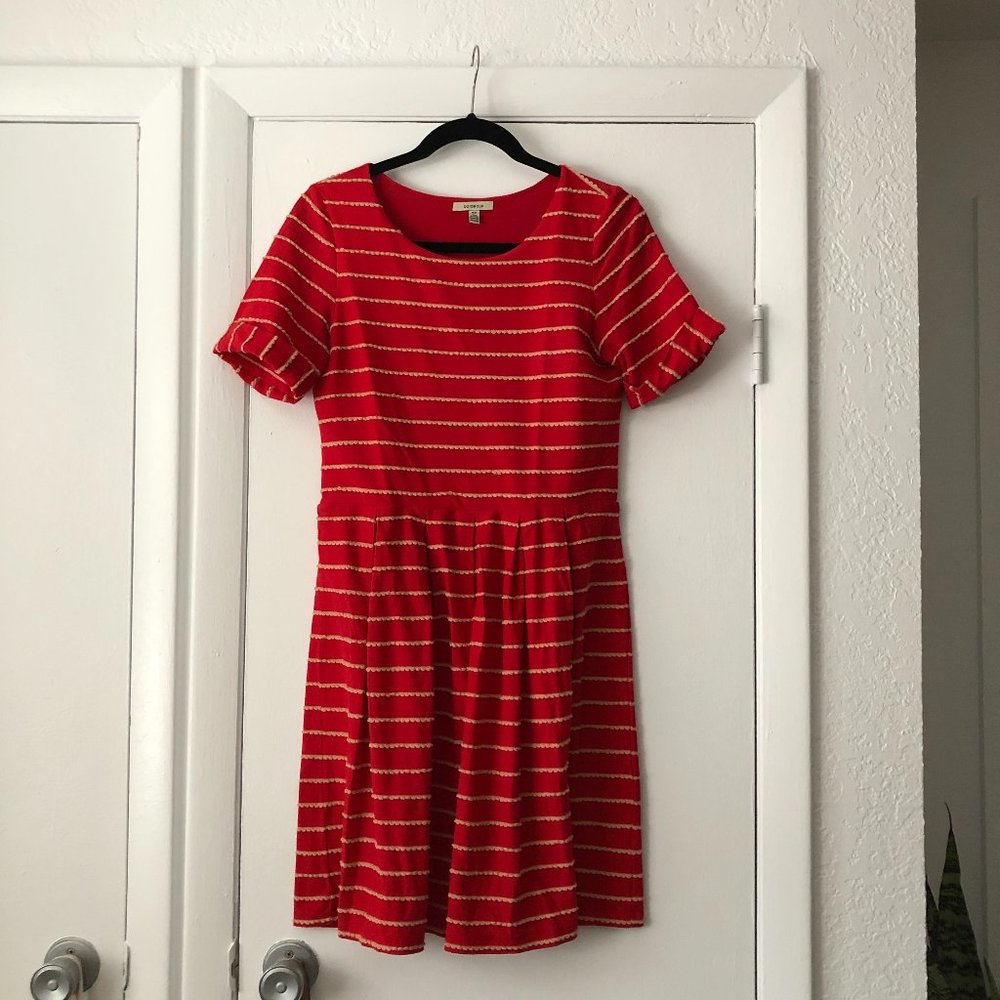 anthropologie red dress